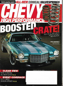 CHEVY HIGH PERFORMANCE 2014 OCT - BOOSTED CRATE 502CI, MARTINS LS3 2 GEN, GLASS